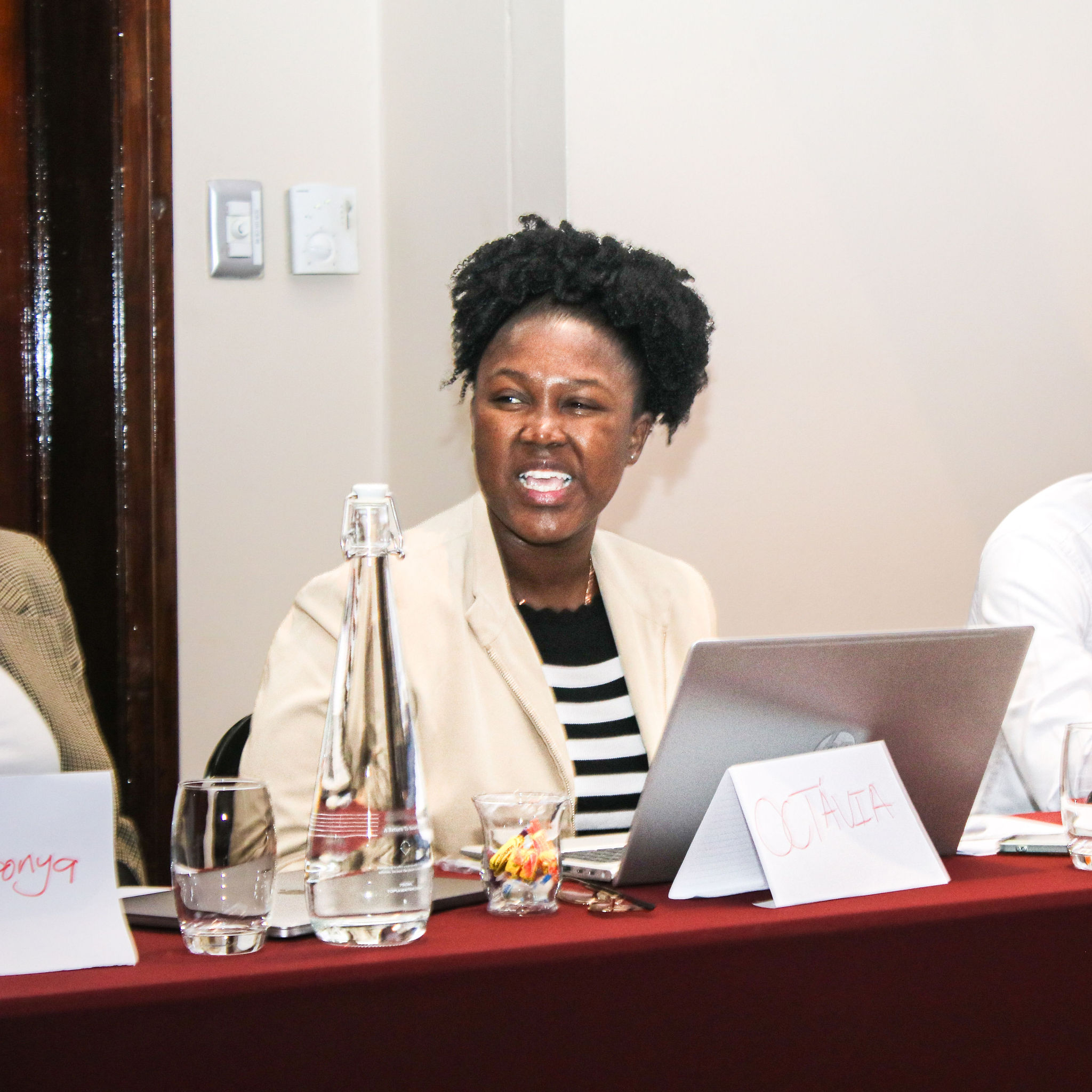 A close view of the training session.
