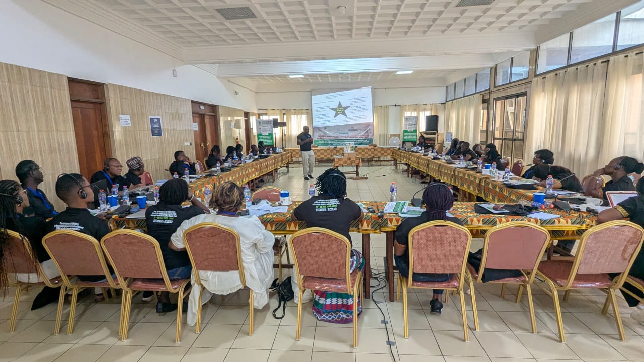 Participants standing during a workshop session, Lomé 2025